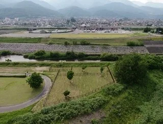 富士川親水公園ドッグラン:上空から見たドッグランの画像